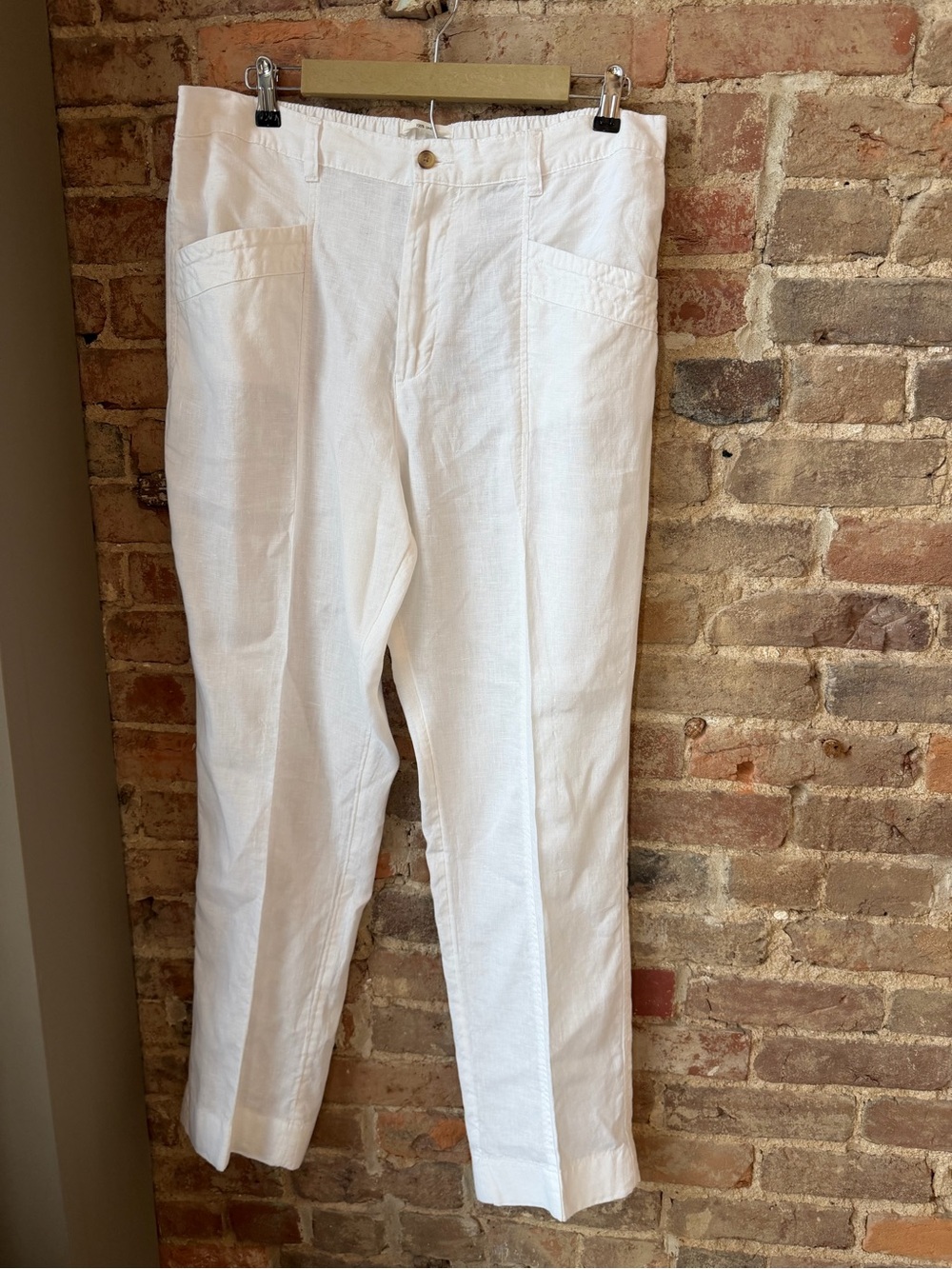 Nicole Miller White Linen Pants Size XL